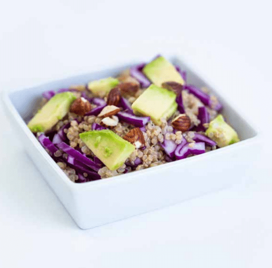 Recette salade céréales avocat, chou rouge